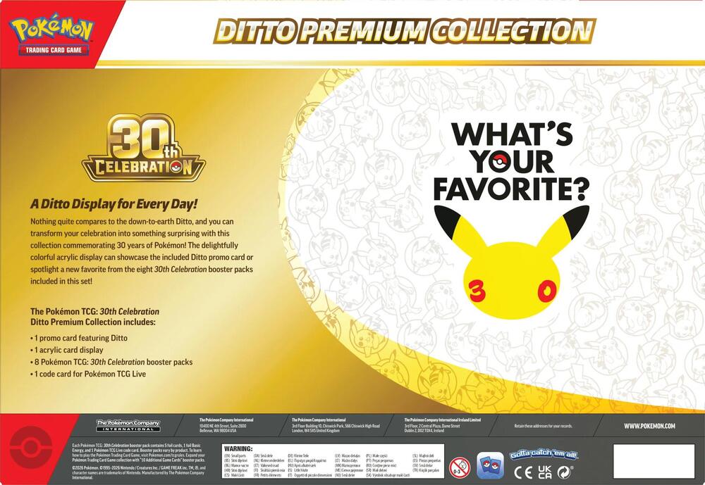 Pokémon 30th Celebration Ditto Premium Collection
