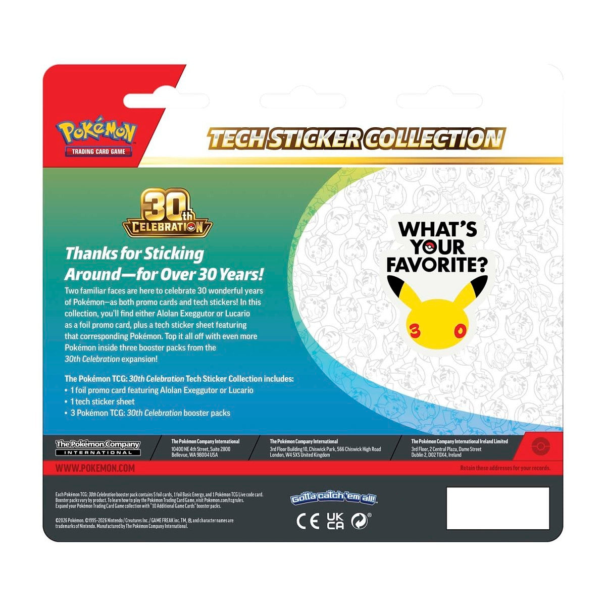 Pokémon 30th Celebration Tech Sticker Collection (Alolan Exeggutor)
