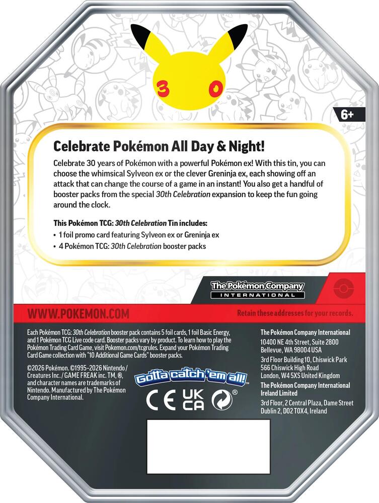 Pokémon 30th Celebration EX Tin Sylveon