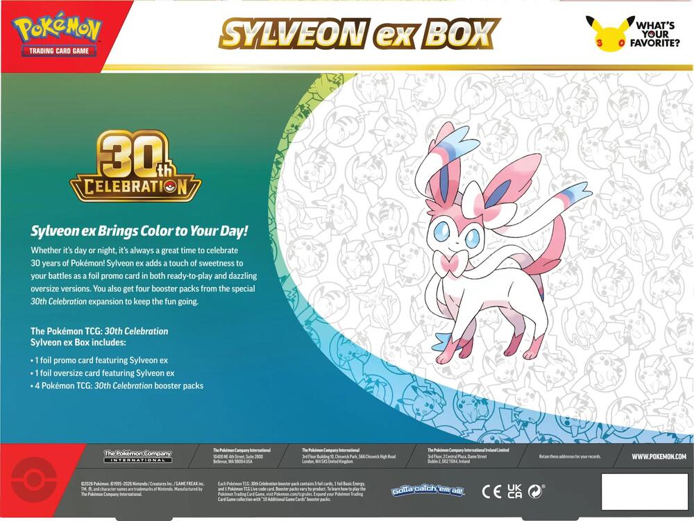 Pokémon 30th Celebration Sylveon ex Box - ME: 30th Celebration