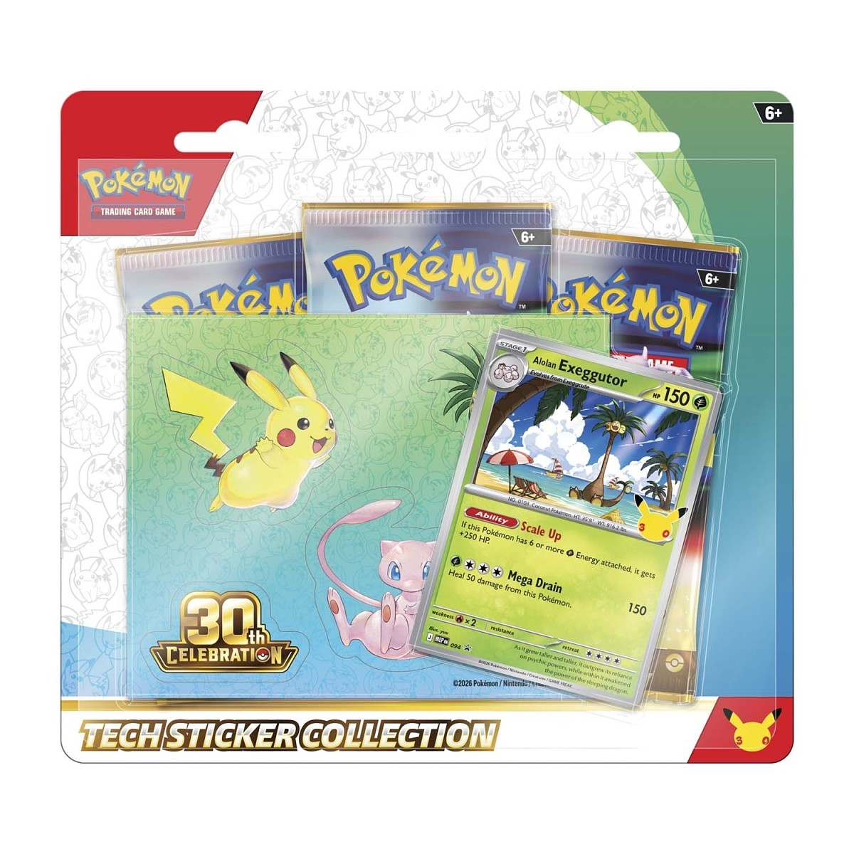 Pokémon 30th Celebration Tech Sticker Collection (Alolan Exeggutor)