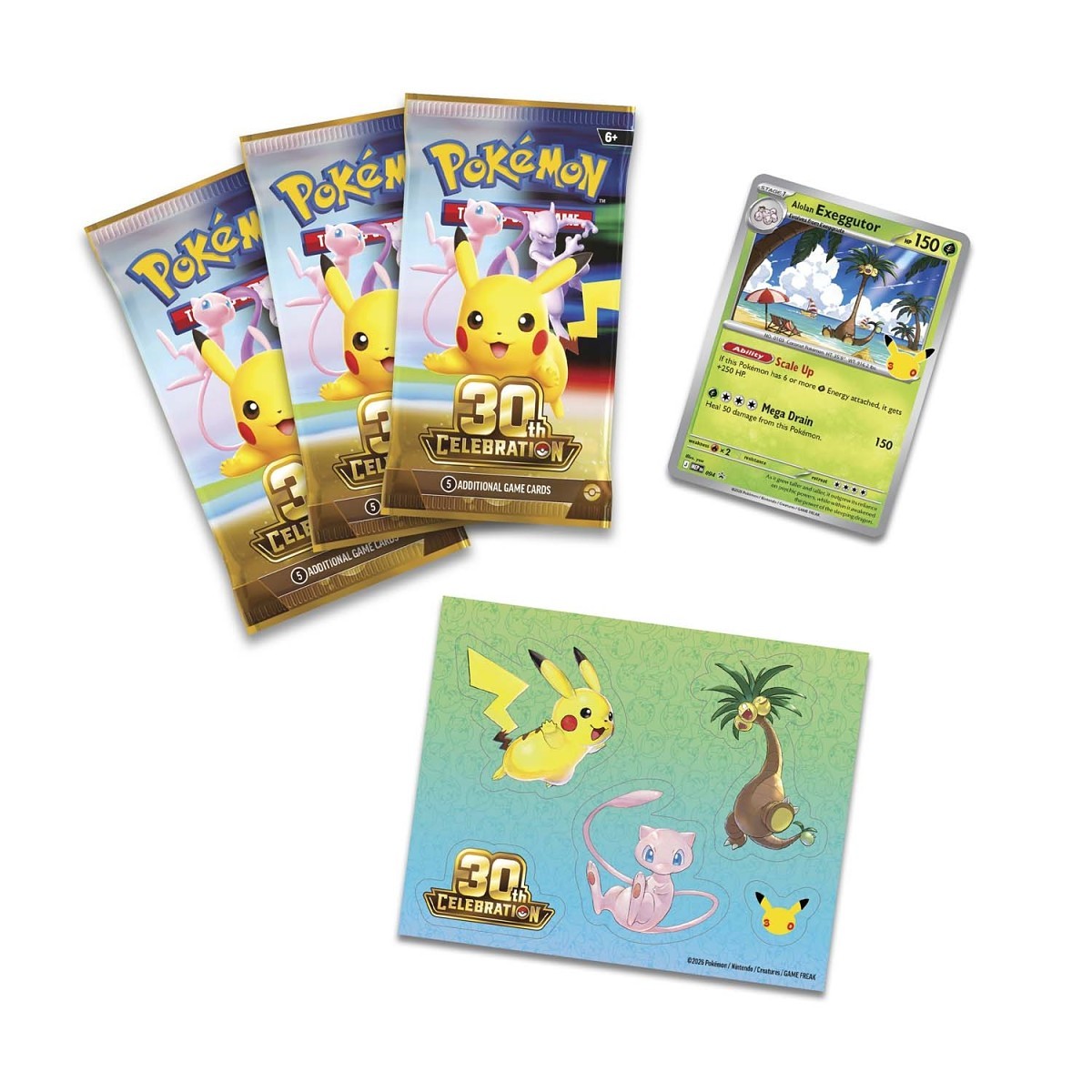 Pokémon 30th Celebration Tech Sticker Collection (Alolan Exeggutor)