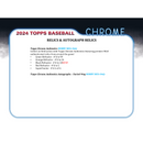 2024 Topps Chrome Baseball Jumbo 8 Box Case